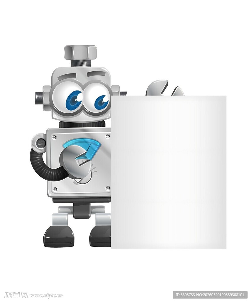 机器人展示空白广告牌