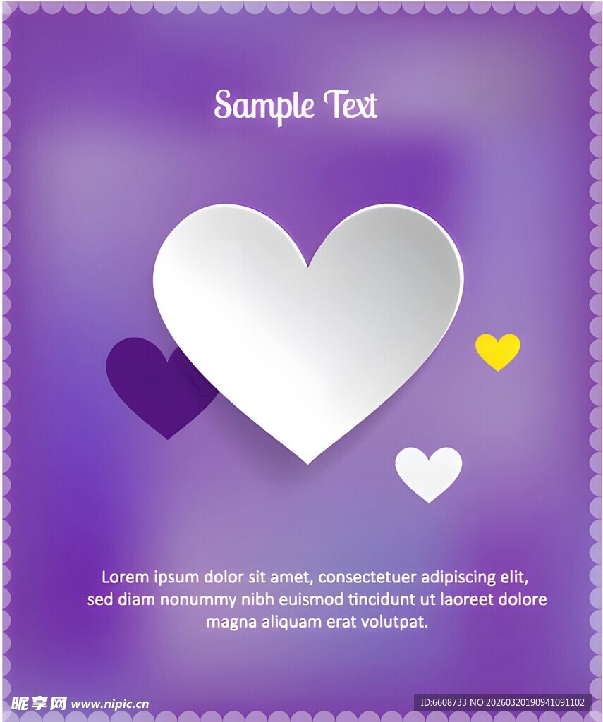 紫色爱心贺卡背景图案