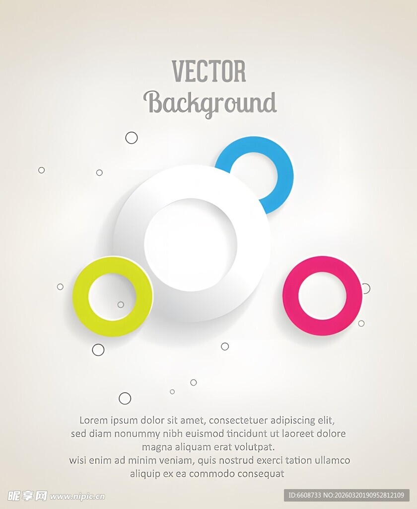 多彩圆环矢量背景图
