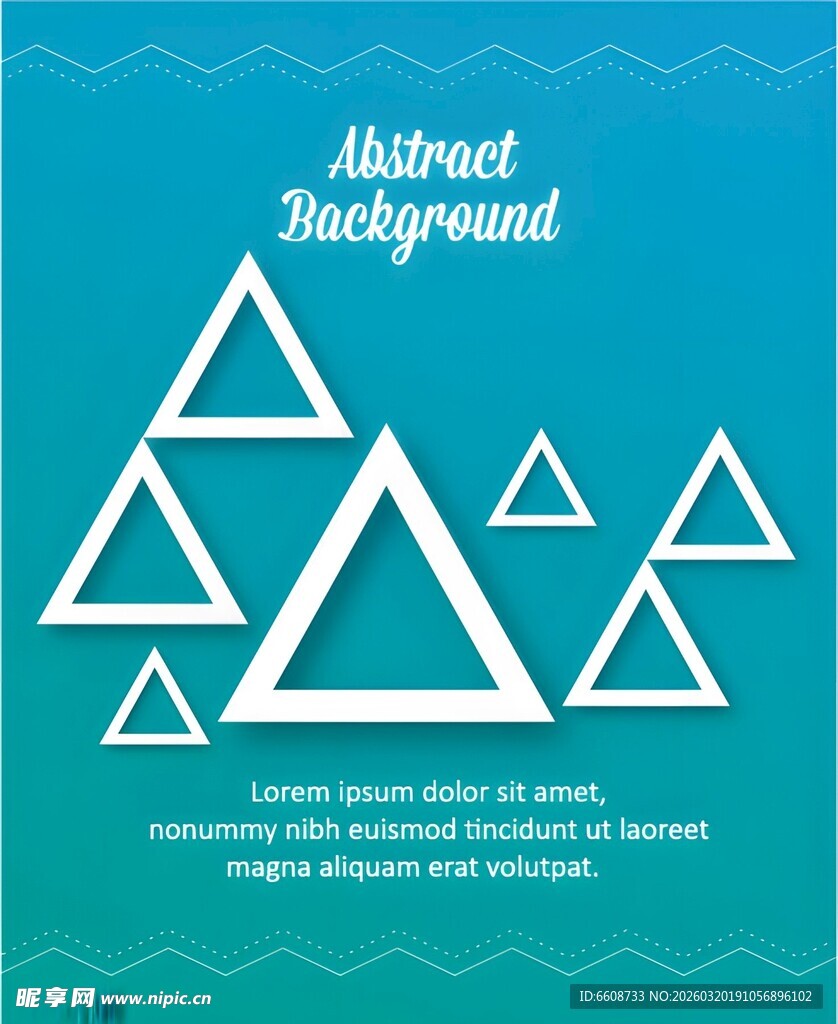 蓝色几何三角抽象背景图