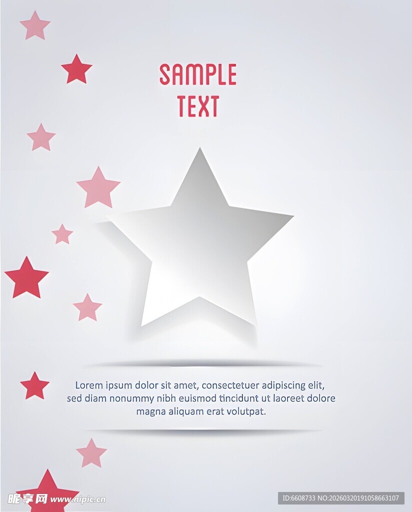 白色大星与粉色星星背景