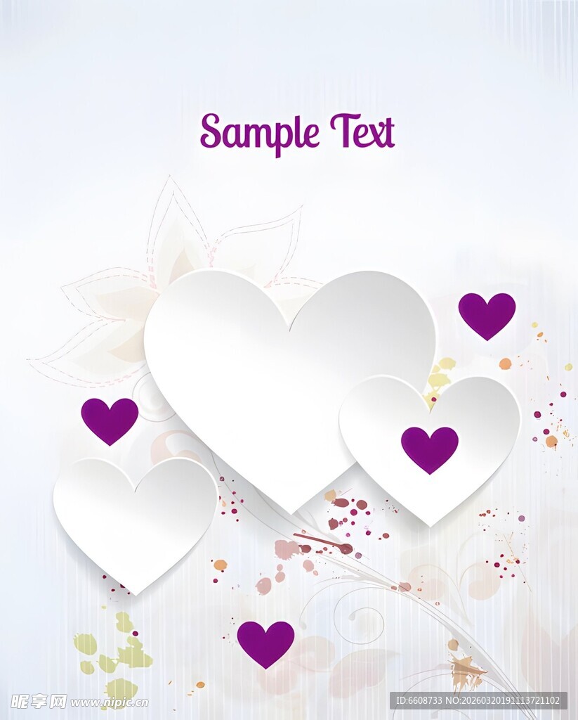 心形图案装饰的浪漫背景