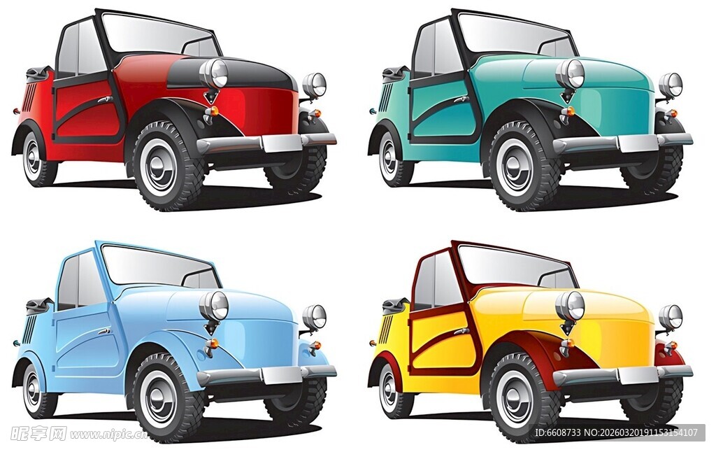 多彩复古小汽车展示