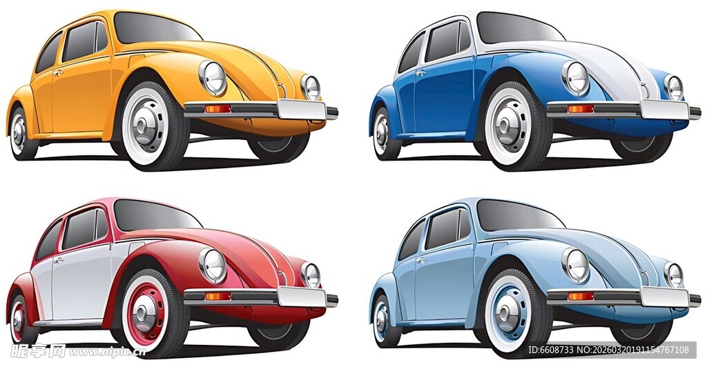 多彩复古甲壳虫汽车展示