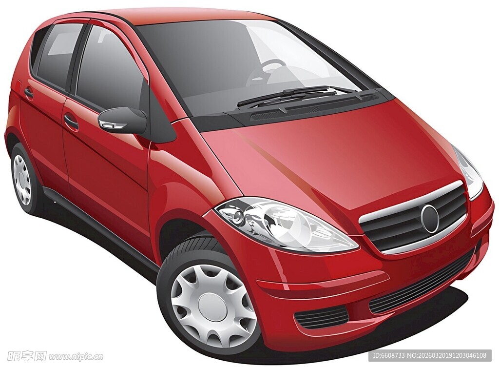 红色时尚小型轿车