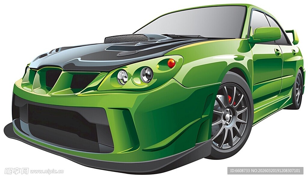 绿色酷炫改装赛车
