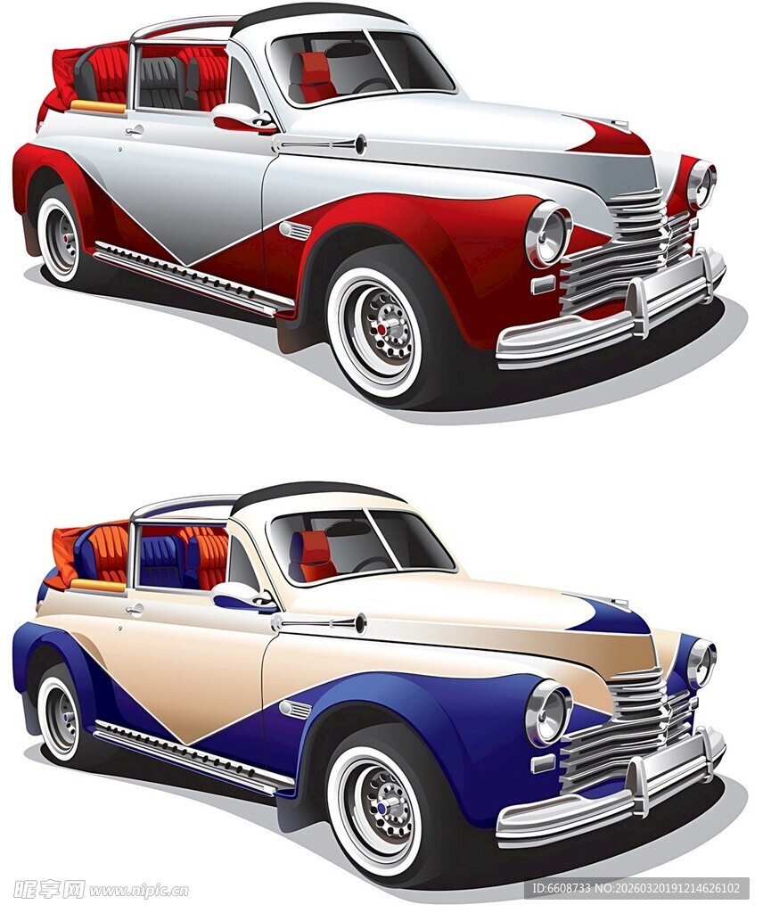 复古风格经典汽车展示