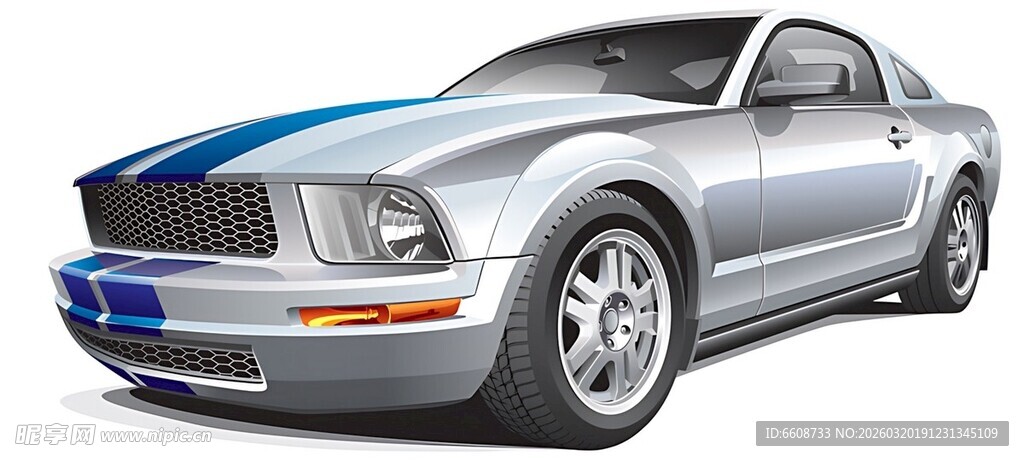 银色跑车外观展示