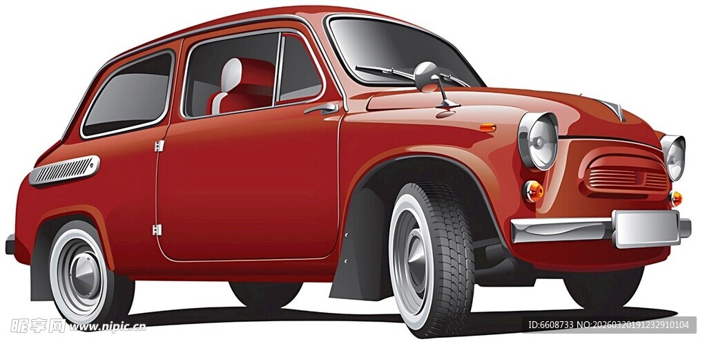 复古红色小轿车