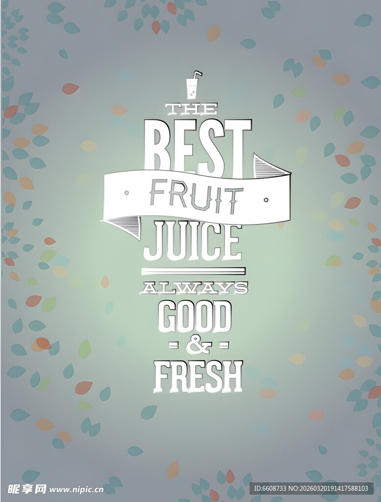 清新水果果汁宣传图