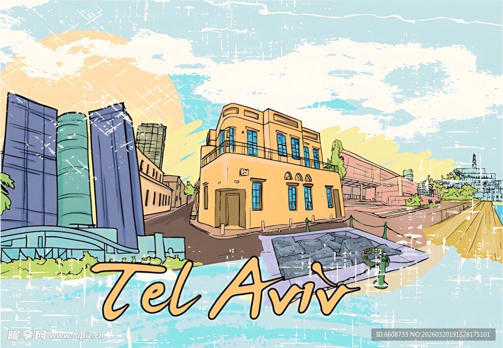 特拉维夫城市风光图画