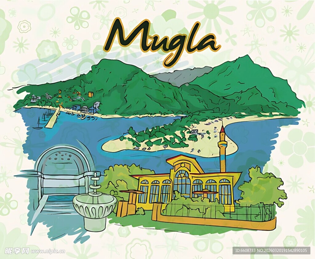 穆拉风景插画