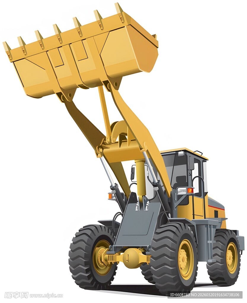 黄色装载机正面视图