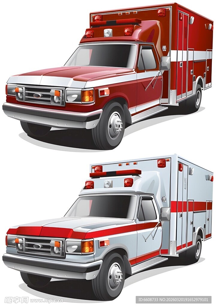 两辆经典款急救车展示