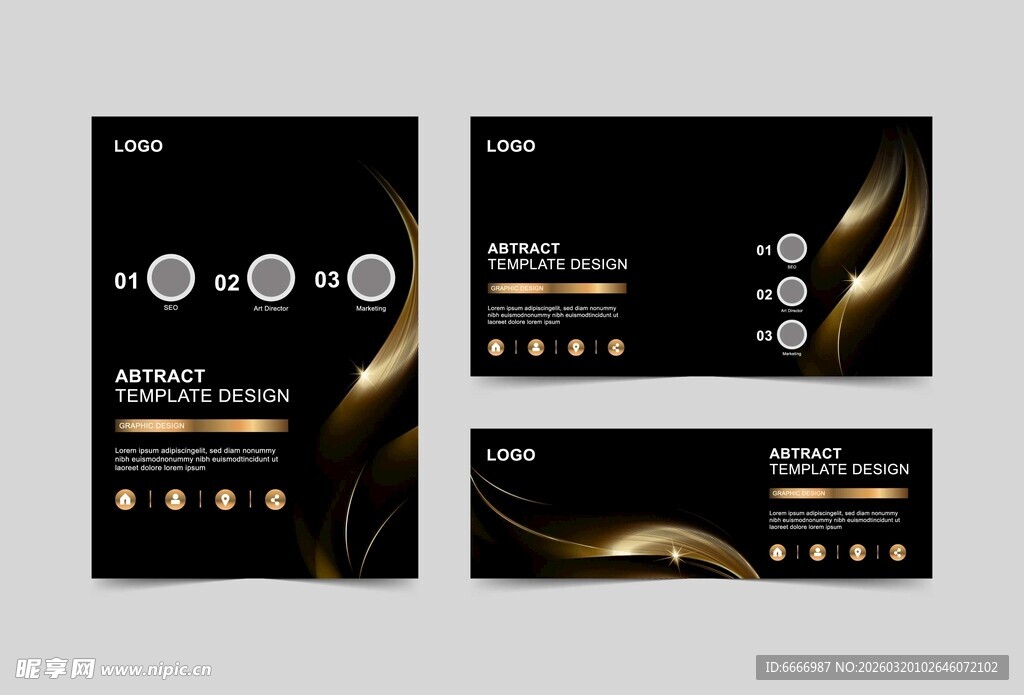 黑金风格商务名片设计