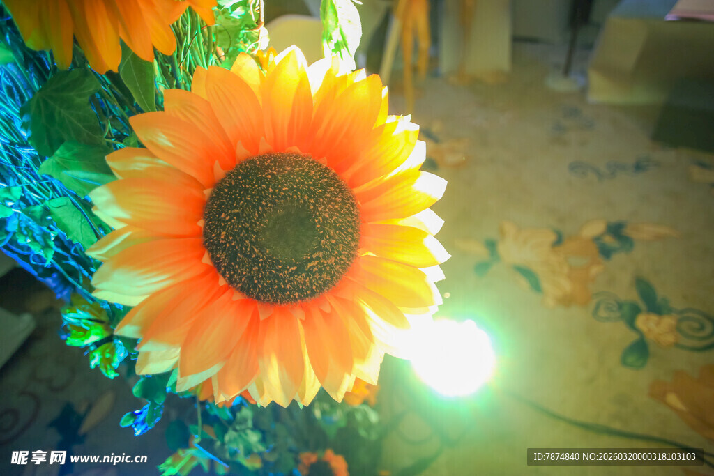 绚丽多彩的仿真向日葵花