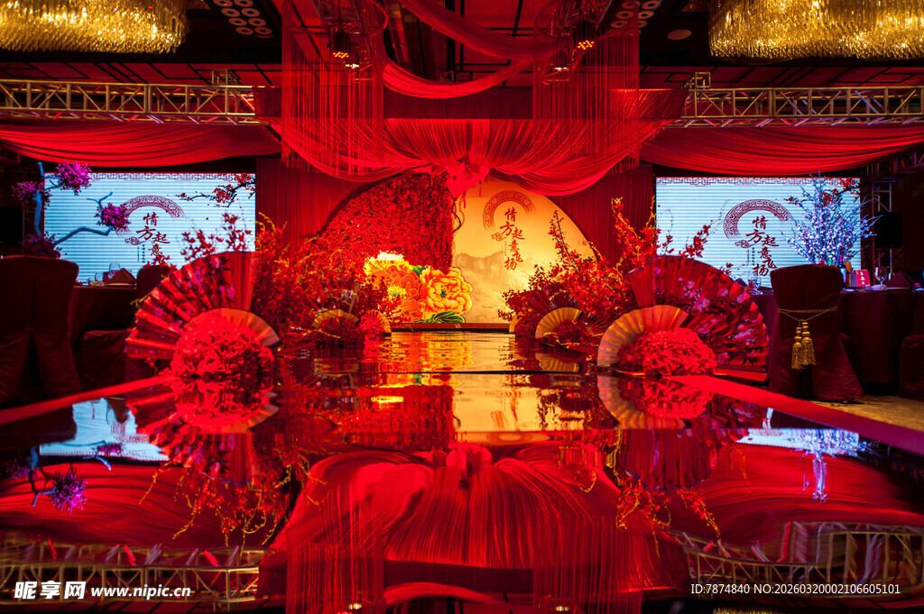 中式喜庆红色装饰场景
