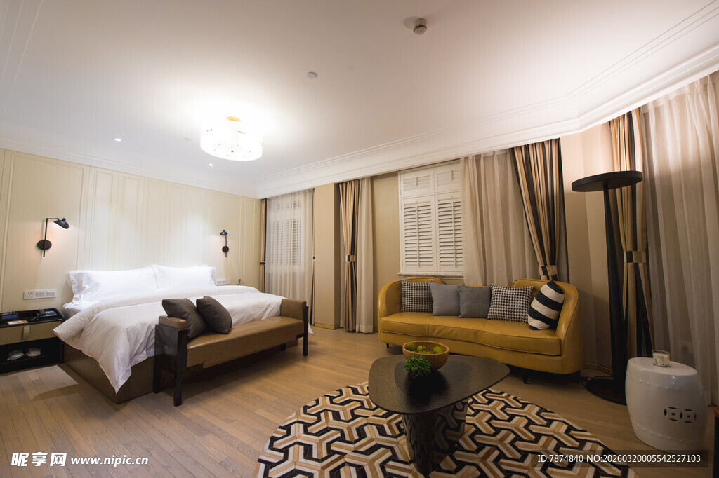 现代温馨风格卧室室内场景