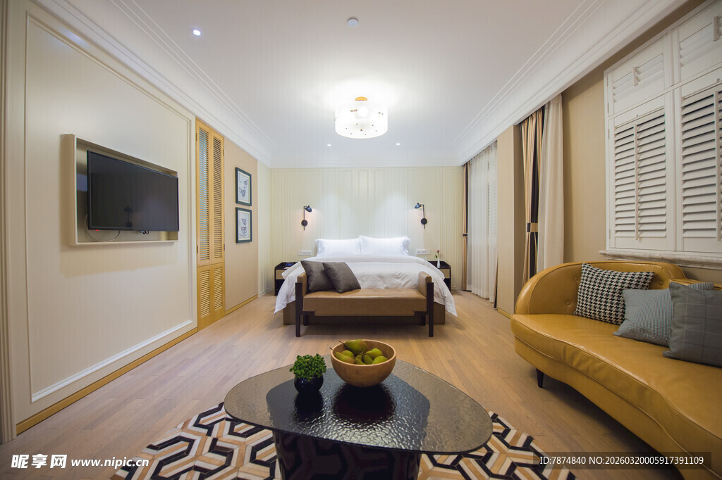 现代简约风格卧室客厅一体