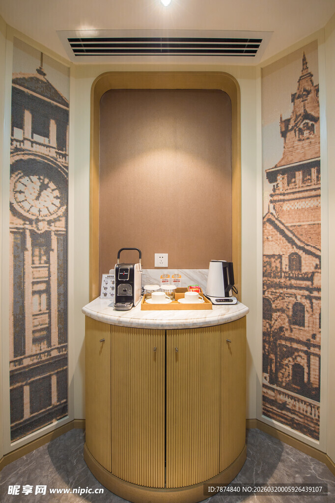 复古风格角落的精致柜台