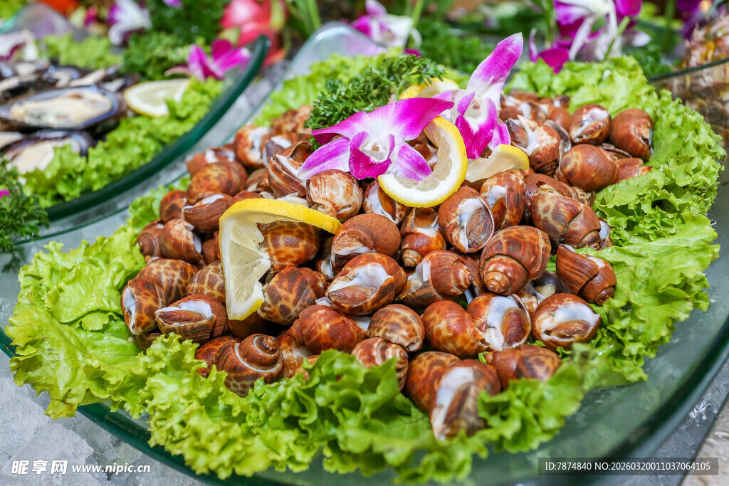 美味东风螺摆盘精致诱人