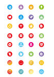 多彩圆形图标集合