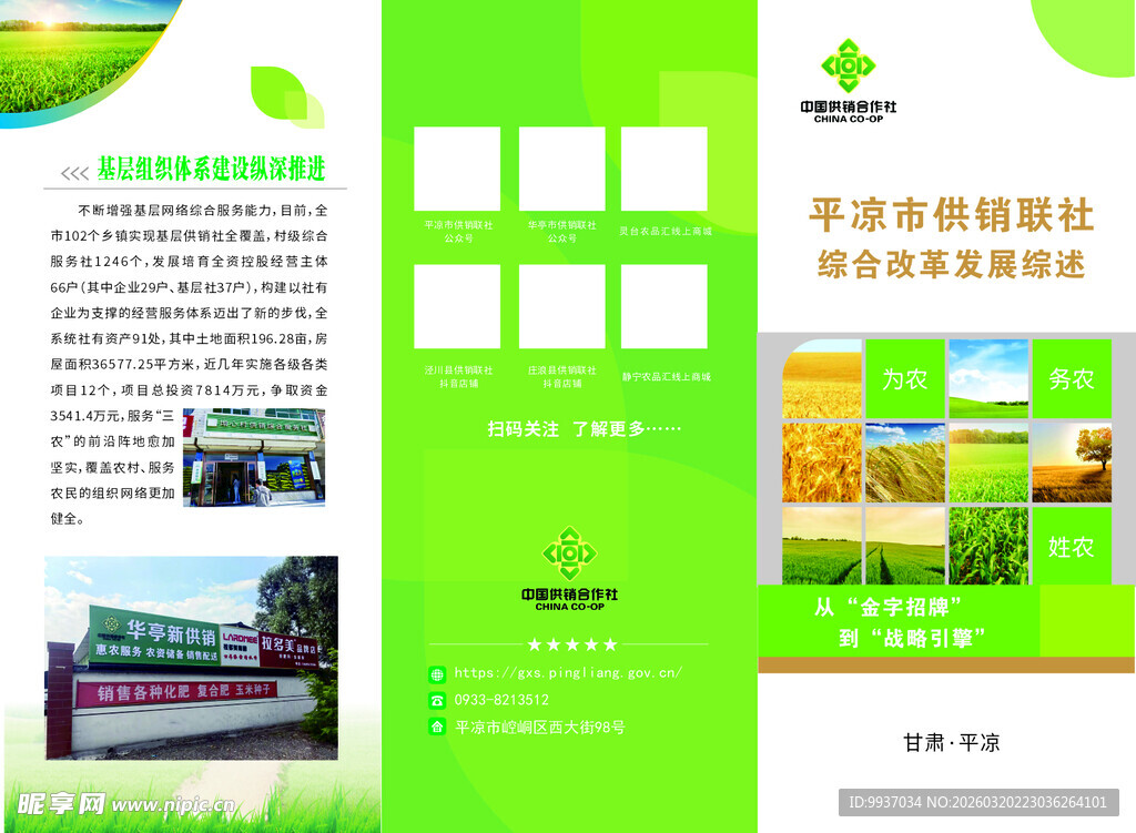绿色农业宣传折页 供销社三折页