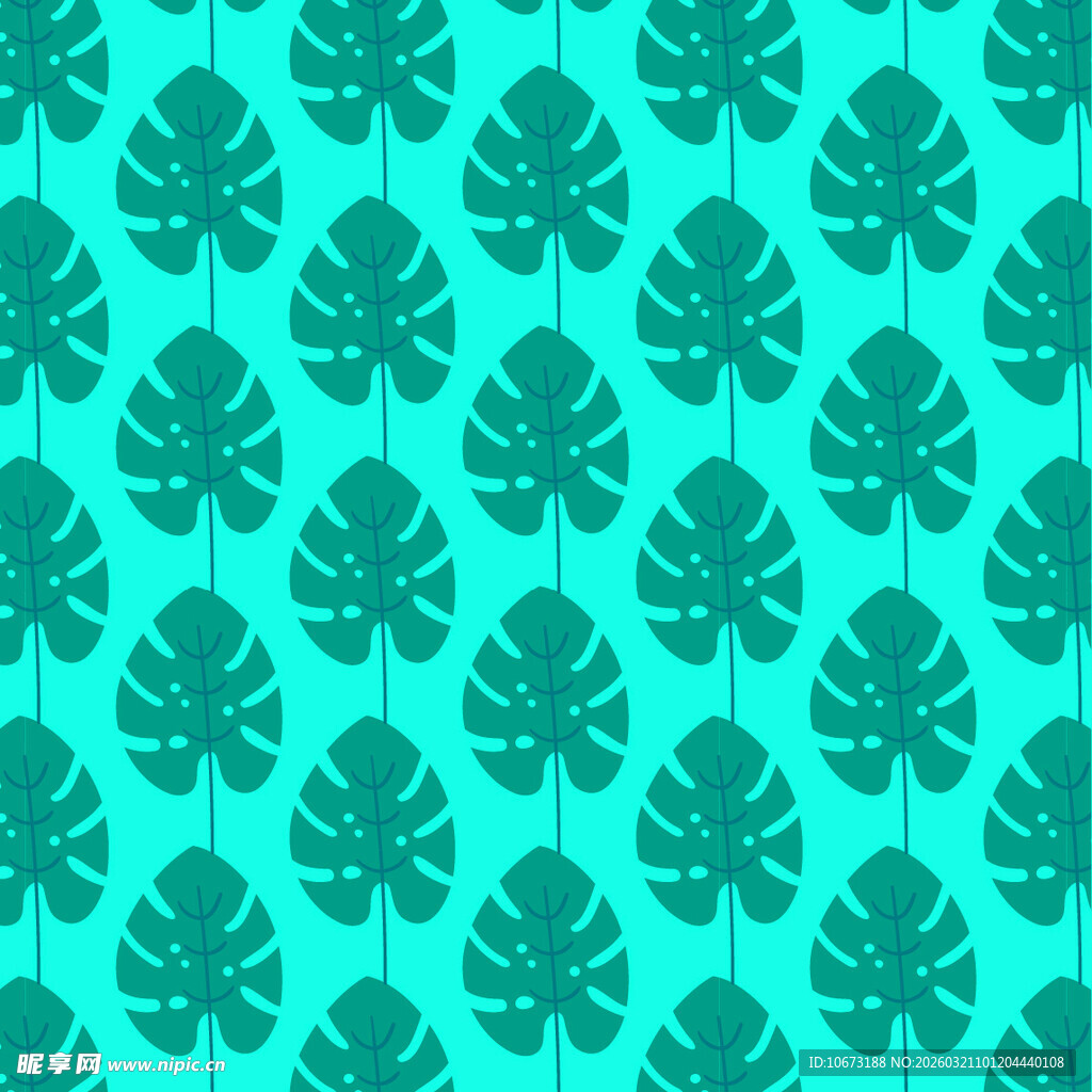 龟背竹叶图案背景