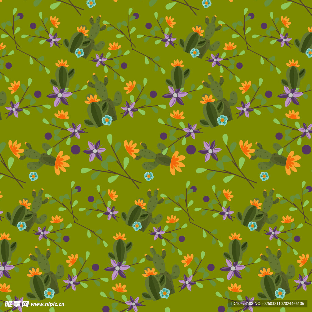 仙人掌图案背景