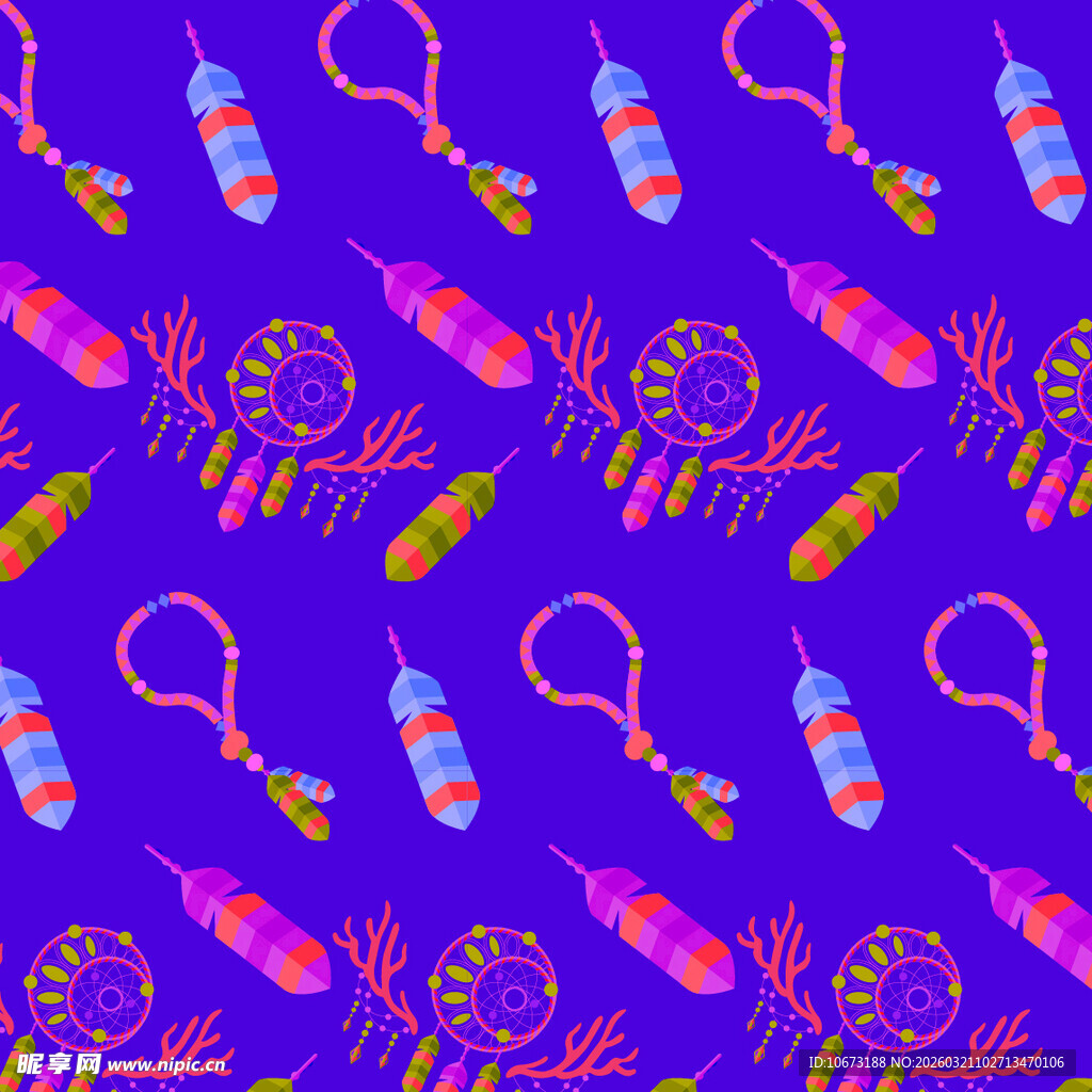 波西米亚元素图案背景