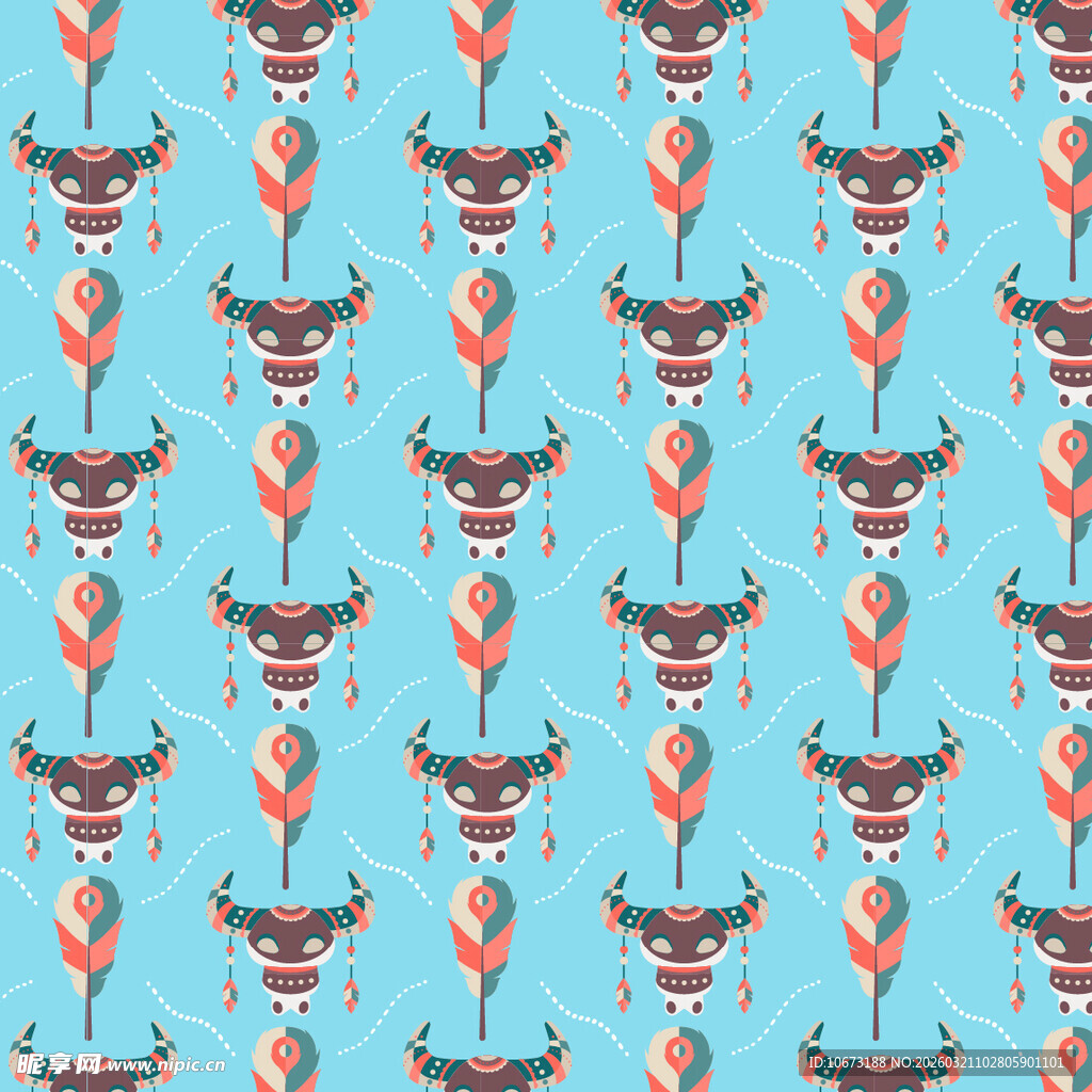 波西米亚元素图案背景