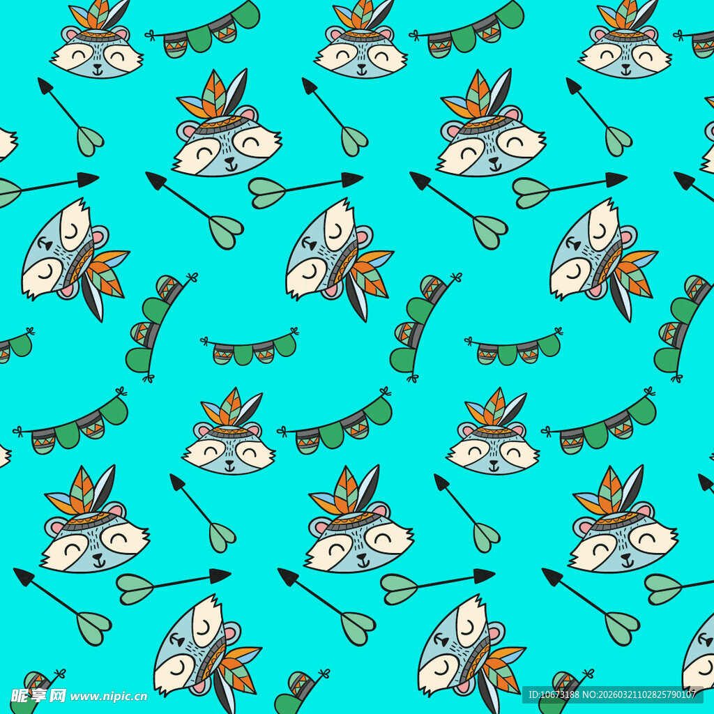 波西米亚元素图案背景