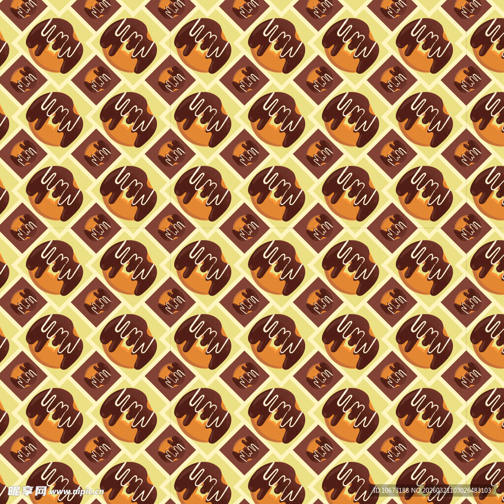 巧克力甜甜圈图案背景