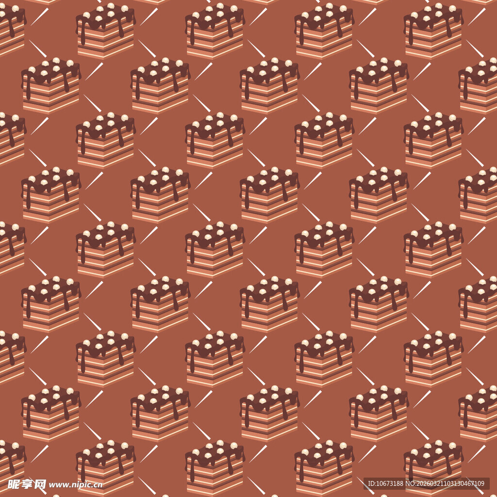 巧克力蛋糕图案无缝背景