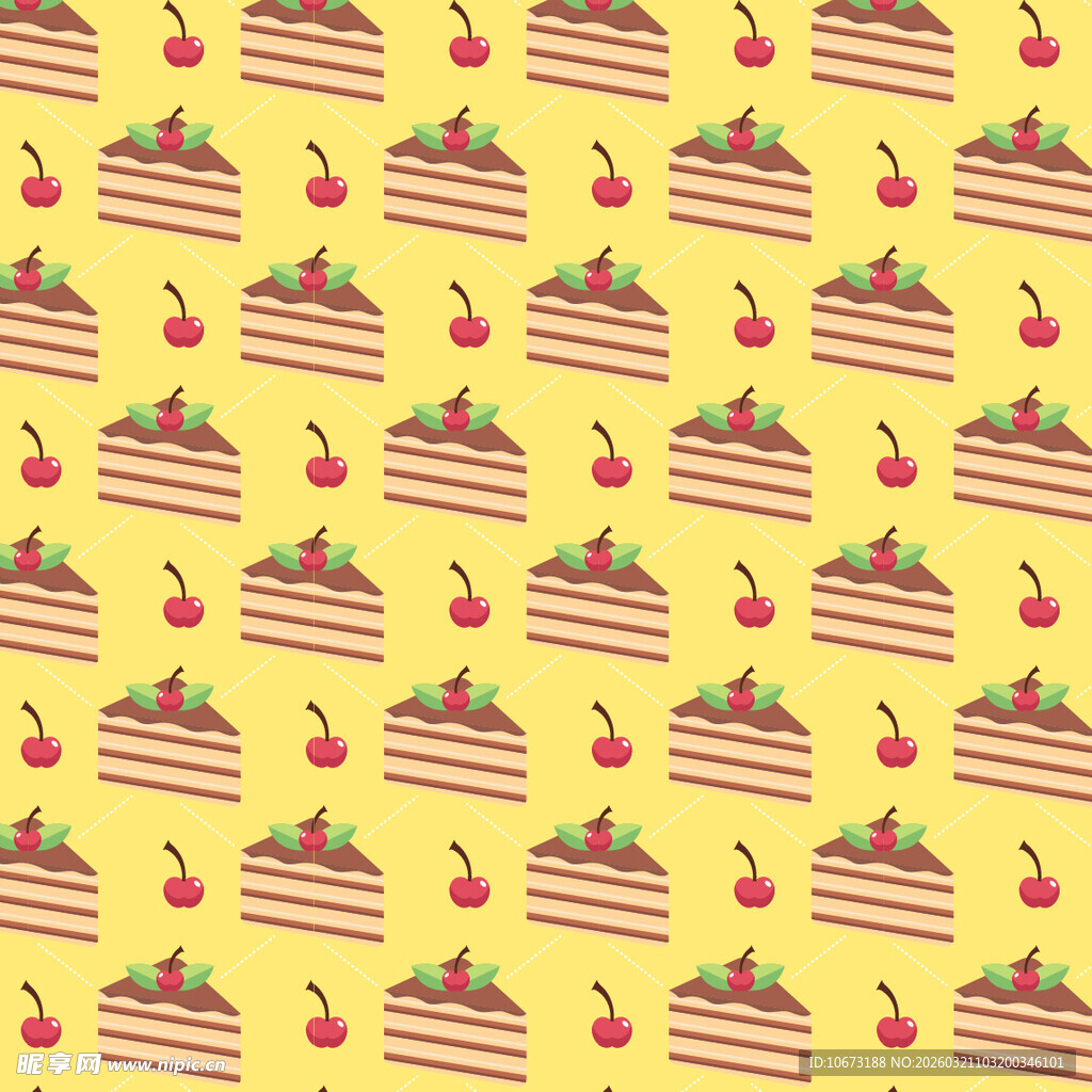 黄色背景蛋糕图案背景