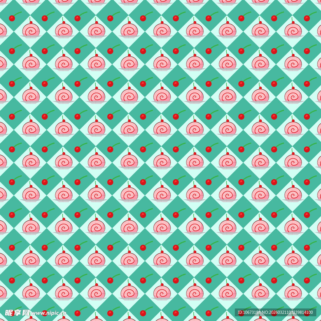 草莓瑞士卷图案背景