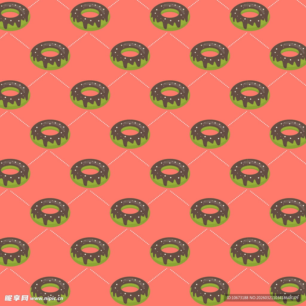 抹茶甜甜圈图案背景