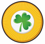 复古的绿色的三叶草黄钱币