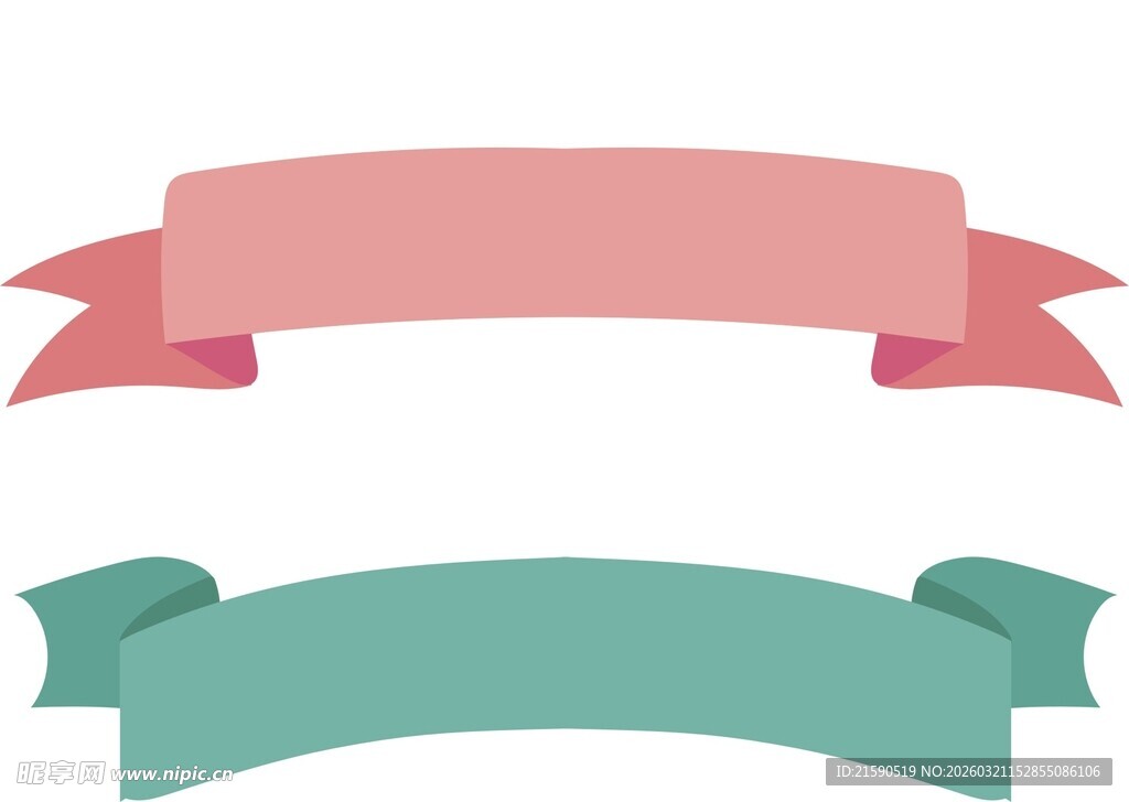 彩色丝带装饰元素