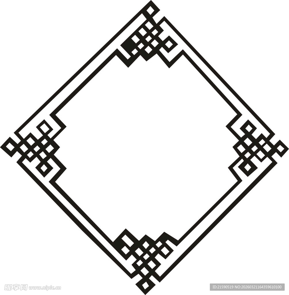 中式传统几何边框图案