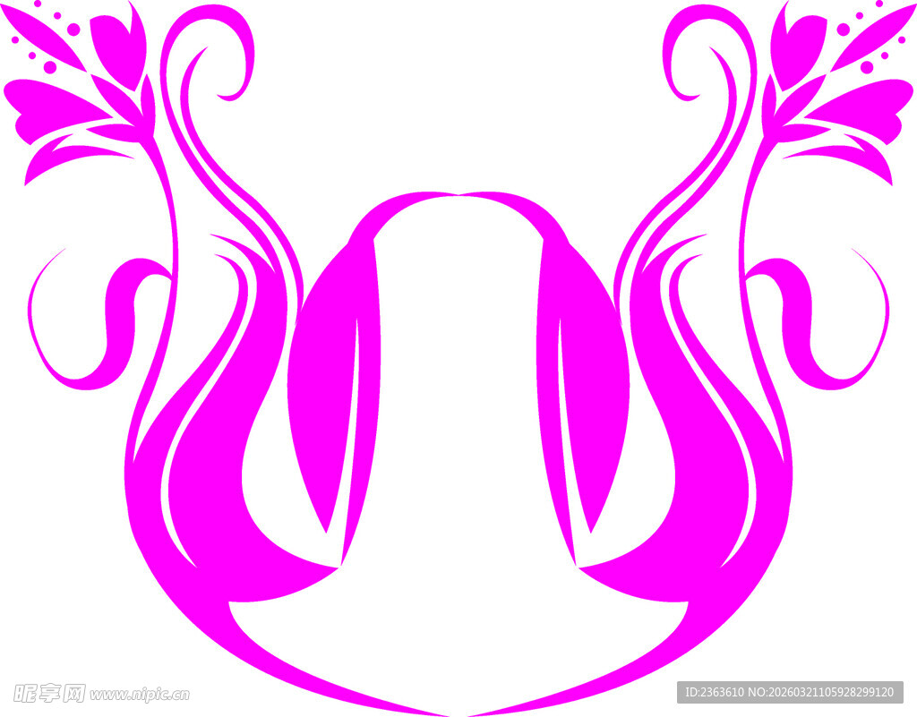 粉色花卉环绕的独特标志