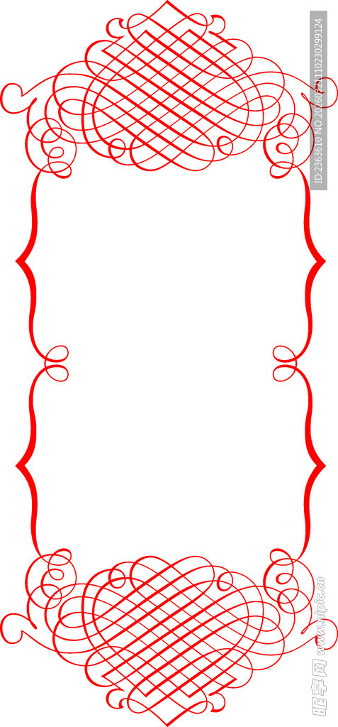 红色花纹边框装饰图案