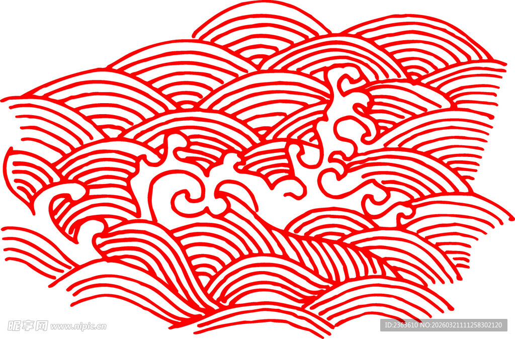 中式传统海浪纹图案