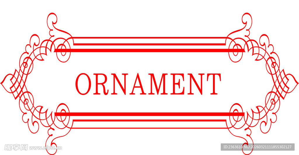红色装饰性边框图案