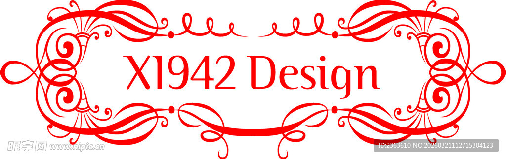 红色复古风格装饰图案