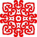 中式传统红色花纹图案