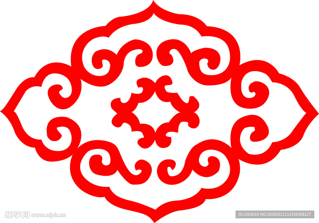 中式传统红色花纹图案