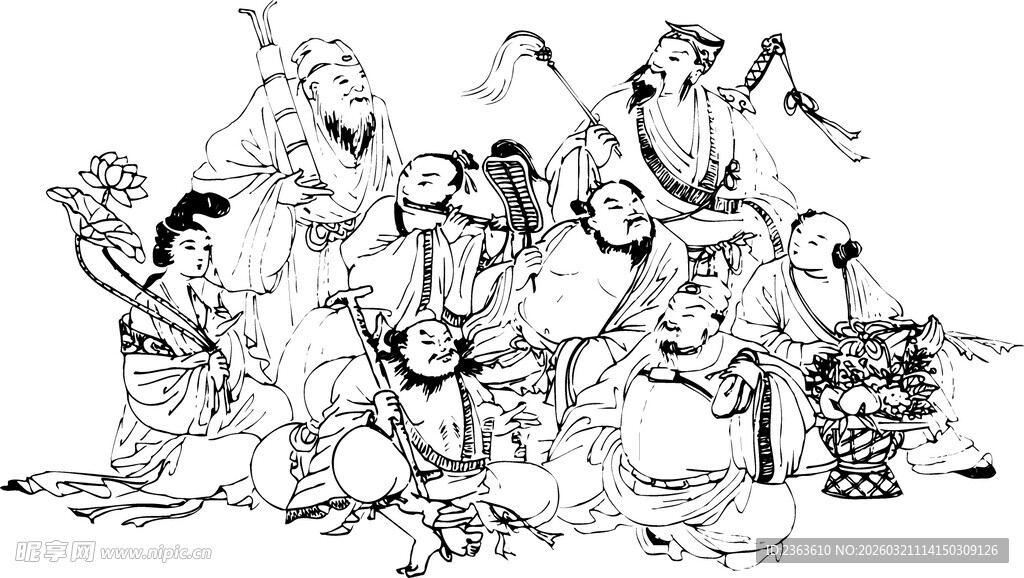 古代人物骑马场景图