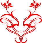红色精美花纹装饰图案