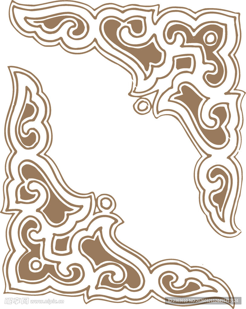 复古中式边角装饰图案